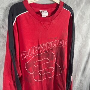 Vintage Dale Earnhardt Jr Budweiser Long Sleeve Shirt Chase Authentics Red Black